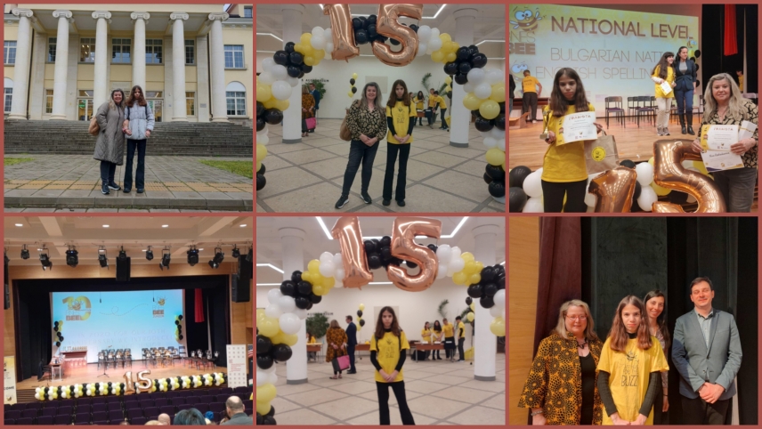 Виктория Славчева от 7б клас на национален финал на Spelling Bee!