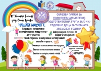 ОУ &quot;Димитър Благоев&quot; обявява прием за полудневна(смесена) подготвителна група за 5 и 6-годишни деца за учебната 2023/2024 година